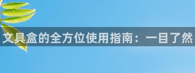 龙八国际游戏视频：文具盒的全方位使用指南